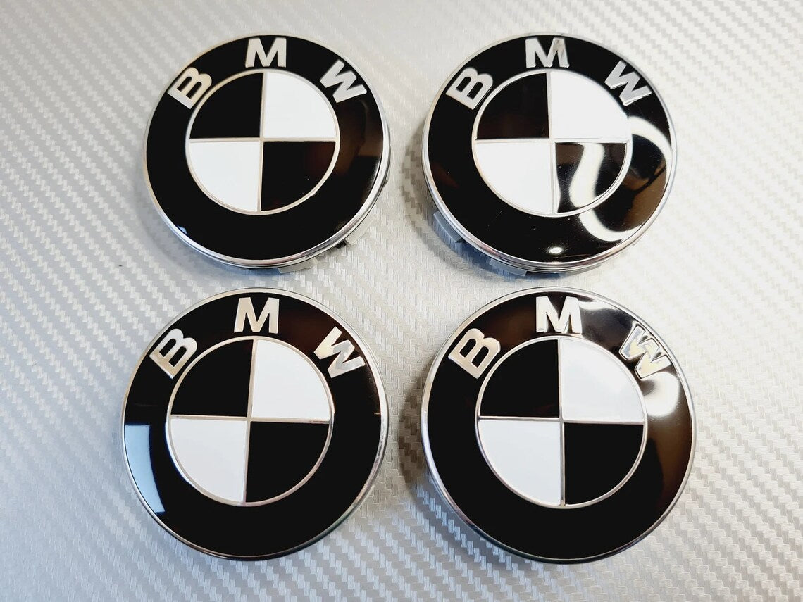 Wheel Hub Caps Black and White for BMW – CARZEN