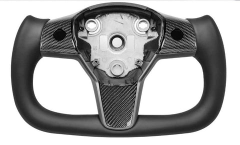 TESLA YOKE  Black Steering Wheel with Leather  for S X Y 3 Models