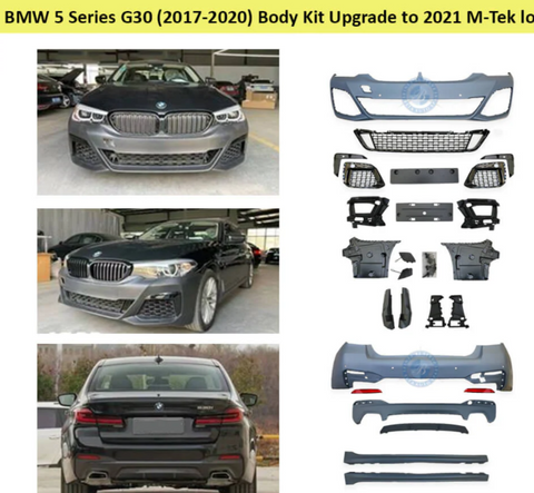 BMW 5 Series G30 (2017-2020), Body Kit Upgrade to 2021 M-Tek Look