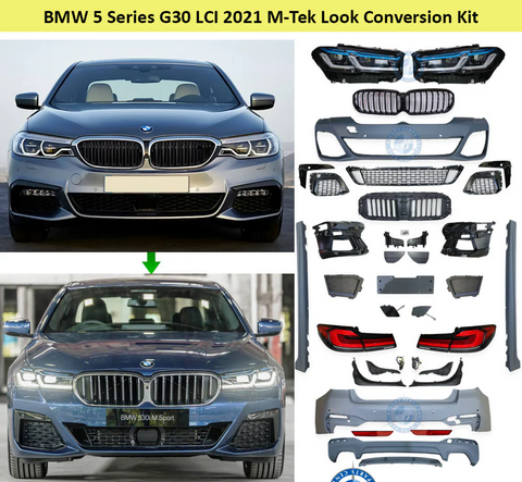 BMW 5 Series G30 (2017-2020), Full Body Kit Conversion Upgrade to 2021 M-Tek Look