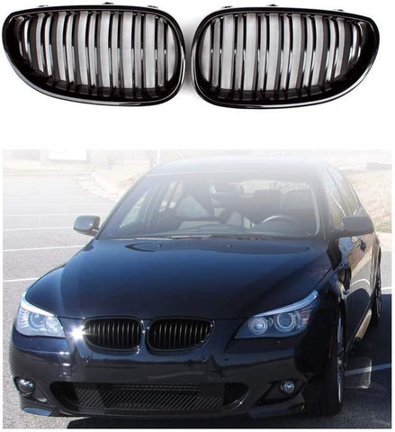 BMW E60 Front Grill Double Line Black Glossy