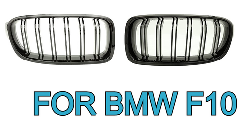 BMW F10  Front Grill Double Line Black Glossy
