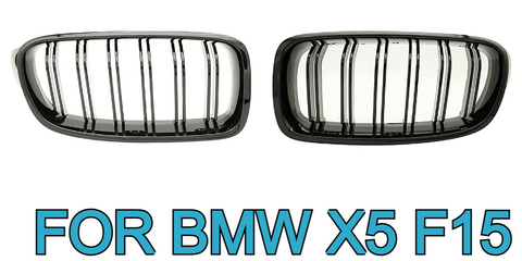BMW X5 F15 F16 Front Grill Double Line Black Glossy