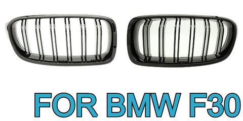 BMW F30 Front Grill Double Line Black Glossy