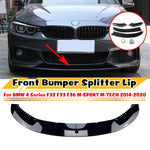 Front Bumper Lip For BMW F32 F33 F36 4 Series M Sport 2014-2020 435i Glossy Black