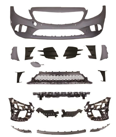 MERCEDES C-CLASS W205 (2019-UP), FRONT BUMPER ASSEMBLY WITH PDC AMG LOOK